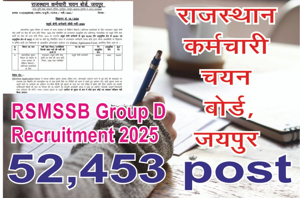 Important Dates and Fees for RSMSSB Group D Recruitment 2025 1 RSMSSB Group D Recruitment 2025