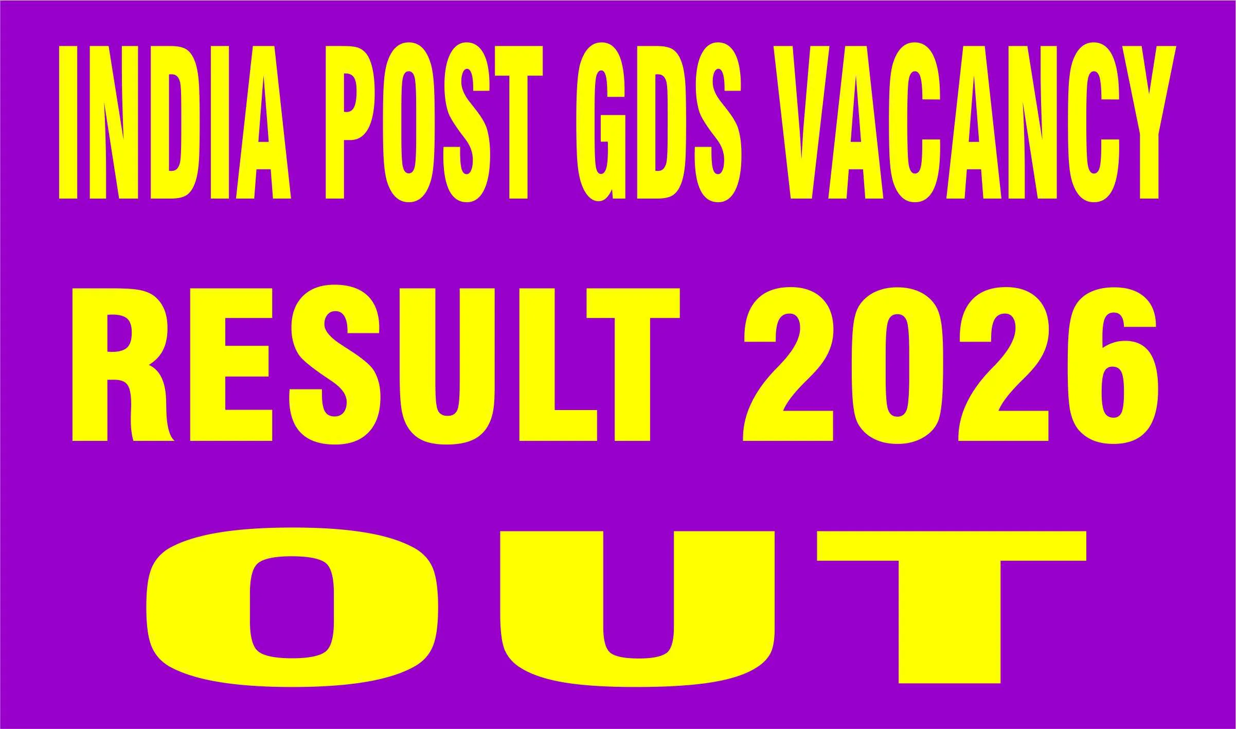 India Post GDS Vacancy Result 2026